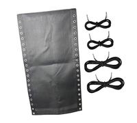 JAYIOLA Tela de Recambio para Silla Plegable, con transpiración, Incluye 4 Cordones, Ideal para Playa y césped, Negro, Individual