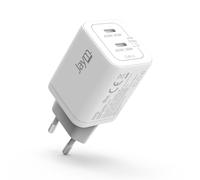 JAYM Cargador de Corriente USB C 65W GaN Carga Rápida PD PPS para iPhone 17 16 15, Samsung Galaxy S26 S25 S24, Xiaomi, Google iPad, PC Portátil Compacto, Certificado GRS - Blanco