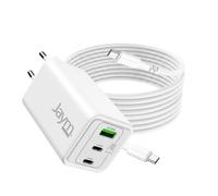 Jaym Cargador de Red GaN 100W Universal 3 Puertos con Cable USB-C 2m,