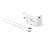 Jaym, Cargador de red GaN 30W USB-C con cable USB-C rápido y compacto de 2m