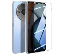 Jaym Funda blanda para Redmi A3 / A3X con cristal templado 9H 2.5D, Transparente