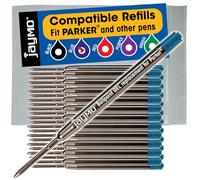 Jaymo - 24 - Reemplazo de tinta de gel para bolígrafos, compatible con Parker, Escritura fluida en tinta alemana y punta mediana 0,7mm, azul