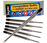 Jaymo - 6 - Recargas de tinta negros compatible con bolígrafos Parker®. Tinta alemana con escritura fluido y punta media de 1 mm. # 1782467