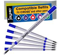 Jaymo Repuesto para Cross Slim 8783 - Mide 102 mm de largo - Recambio para bolígrafo - 6 azules