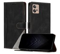 JayModCase Funda para Motorola Moto G32, Funda Flip Folio de Cuero Sintético con Ranura | Cierre Magnético | Soporte Plegable | Tarjetero y Monedero - Negro