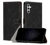 JayModCase Funda para Samsung Galaxy A14 5G, Funda Flip Folio de Cuero Sintético con Ranura | Cierre Magnético | Soporte Plegable | Tarjetero y Monedero - Negro