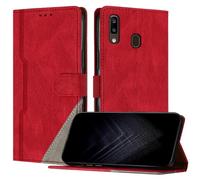 JayModCase Funda para Samsung Galaxy A40, Funda Flip Folio de Cuero Sintético con Ranura | Cierre Magnético | Soporte Plegable | Tarjetero y Monedero - Rojo