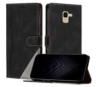 JayModCase Funda para Samsung Galaxy A8 2018/A5 2018, Funda Flip Folio de Cuero Sintético con Ranura | Cierre Magnético | Soporte Plegable | Tarjetero y Monedero - Negro