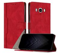 JayModCase Funda para Samsung Galaxy J510/ J5 2016, Funda Flip Folio de Cuero Sintético con Ranura | Cierre Magnético | Soporte Plegable | Tarjetero y Monedero - Rojo