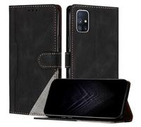 JayModCase Funda para Samsung Galaxy M51, Funda Flip Folio de Cuero Sintético con Ranura | Cierre Magnético | Soporte Plegable | Tarjetero y Monedero - Negro