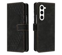 JayModCase Funda para Samsung Galaxy Z Fold 6 5G, PU Piel Flip Carcasa con Cierre magnético Soporte Plegable Tarjetas y Cartera (Negro)