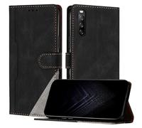 JayModCase Funda para Sony Xperia 10 V 2023, Funda Flip Folio de Cuero Sintético con Ranura | Cierre Magnético | Soporte Plegable | Tarjetero y Monedero - Negro