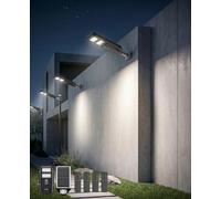 JAYNLT Farola Solar Exterior, 3000K/4000K/6500K Foco Solar Exterior con Sensor de Movimiento, IP67 Impermeable Súper Brillante LED Luz Solar para Jardín Garaje Patio Calle -4 Unidad