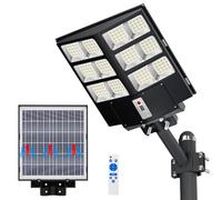 JAYNLT Y-1000W Farolas Solares Exterior, 6500K Farola Energía Solar con Sensor de Movimiento, Impermeable IP67 Foco Exterior y Control Remoto, Luz Solar Potente para Garage, Patio, Jardín