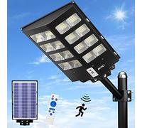 JAYNLT Y-2500W Farolas Solares Exterior, 6500K Farola Energía Solar con Sensor de Movimiento, Impermeable IP67 Foco Exterior y Control Remoto, Luz solar potente para Garage, Patio, Jardín