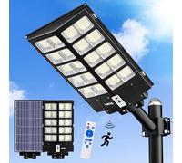 JAYNLT Y-8200W Farolas Solares Exterior, 6500K Farola Solar Potente con Sensor de Movimiento, IP67 Impermeables Luces Seguridad, Foco Solar Exterior para Patio, Calzadas, Calle