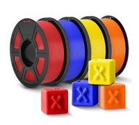JAYO Filamento PLA + 1,75 mm, juego de 4,4 kg, PLA Plus, filamento para impresora 3D, endurecedor y resistente, materiales de impresión 3D, precisión de medición +/-0,02 mm, 4 kg/4 bobinas (rojo, azul