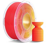 JAYO PLA Bicolor Mate 1.75mm, Filamento PLA Mate Doble Color 1.1kg, Degradado de Color Suave, Líneas de Capa Casi Invisibles, Textura Aterciopelada, Fácil Remoción de Soportes, Rojo Amarillo