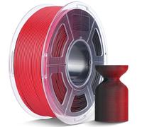 JAYO PLA Bicolor Mate 1.75mm, Filamento PLA Mate Doble Color 1.1kg, Degradado de Color Suave, Líneas de Capa Casi Invisibles, Textura Aterciopelada, Fácil Remoción de Soportes, Negro Rojo