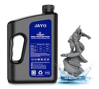 JAYO Resina Lavable en Agua ABS-Like 3KG, Resina para Impresora 3D 405nm UV Estándar Resina Fotopolímera Rápida para Impresora 3D LCD/DLP/SLA, Alta Precisión, No frágil, Bajo Olor, Gris Oscuro 3000g