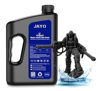 JAYO Resina Lavable en Agua ABS-Like 3KG, Resina para Impresora 3D 405nm UV Estándar Resina Fotopolímera Rápida para Impresora 3D LCD/DLP/SLA, Alta Precisión, No frágil, Bajo Olor, Negro 3000g