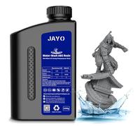 JAYO Resina Lavable en Agua ABS-Like, Resina para Impresora 3D 405nm UV Estándar Resina Fotopolímera Rápida para Impresora 3D LCD/DLP/SLA, Alta Precisión, No frágil, Bajo Olor, Gris Oscuro 1000g