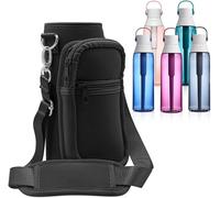 JAYOBGO Bolsa para botella de agua Brita de 26 onzas - Soporte para botella de agua con correa ajustable, accesorios para botella de agua deportiva Brita de 26 onzas con bolsillo para teléfono (negro)