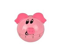 Jayron Mechanical Kitchen Timer Pink Pig Cartoon Cute Shape Hour Meter Cuenta Regresiva Despertador sin Batería,Adecuado para Hornear y Cocinar,Aprender