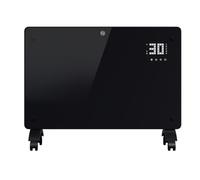 Jayseuw Calefacción eléctrica de cristal 2000 W, aplicación wifi, color | Para pared/suelo, con mando a distancia y 4 ruedas, 2 frenos. IP24 y protección contra sobrecalentamiento para baño, oficina