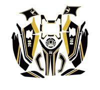 JAYWIS Adhesivo Lateral para Depósito De Combustible De Motocicleta para CFMOTO 700CL-X 700clx, Adhesivo De Tracción para Carrocería Pegatina Depósito(Oro)