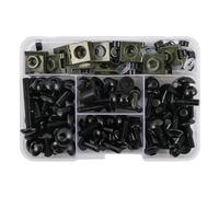 JAYWIS Carenado Pernos Kit Tornillos Y Pernos De Motocicleta para Piaggio Vespa GTS 300 (177 Piezas), Kit De Tornillos De Carenado, Tuercas De Parabrisas Tornillos(Negro)
