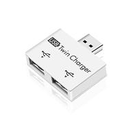 Jaywool 1 adaptador de concentrador USB a 2 puertos de carga, divisor USB, mini extensor USB dual portátil para ordenador telefónico