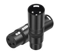 Jaywool Adaptador XLR macho a hembra, paquete de 2 unidades, 3 pines XLR Audio micrófono Cable alargador