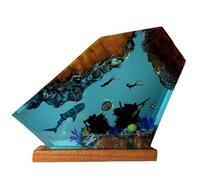 Jaywool Lámpara de Resina Subacuática Ballena Tortuga Humano Buceo Luz Nocturna Regalo para el Hogar Oficina Escritorio Dormitorio
