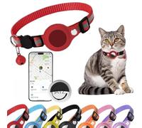 JAYZ Collar de gato + rastreador Bluetooth sin contrato para Apple iOS/Android/compatible con Apple Airtag, seguridad antiasfixia para gatitos y gatos