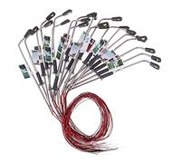 jayzee 20 Piezas Mini Modelo Ferrocarril Farola Farola LED Blanco CáLido HO Escala 1:100 JardíN Paisaje Luz