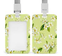Jazmín Clusters on Pale Yellow-Green - Soporte retráctil para tarjetas de identificación, protector de tarjetas, placa de nombre, para trabajo, oficina, médico, enfermera