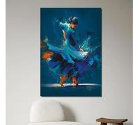 JAZOQPNDL Cuadro decorativo de pared con imagen de una bailarina, estilo impresionista, arte moderno, arte azul, póster para decoración del hogar (70x100cm/sin marco)