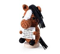 JazRvr Peluche de caballo, regalo de cosas de caballos para los amantes de los caballos, amuleto de la suerte de ganchillo, regalos positivos para adultos, puedes crear el regalo de caballos de merle