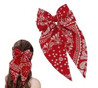 JazSwirl Lazo rojo, lazos rojos para el cabello para mujer, pinzas grandes para el pelo de niñas