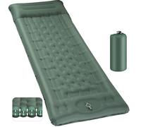 Jaztral Esterilla autoinflable para acampar 2025, 12 cm, colchón de aire grueso con estructura de columna de aire reforzada, bomba de pie, almohada de 16 cm, resistente, ultraligera y compacta para