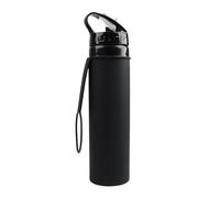 Jazuaiao Vasos de agua plegables de silicona, color negro | Vasos de agua de silicona ligeros para viajes, botellas de agua plegables a prueba de fugas para acampar