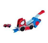 Jazwares Camión Que se transforma en Pista de Spidey y su superequipo de Marvel - Camión con Pista de 23 cm con un Coche Exclusivo de Amazing Metals