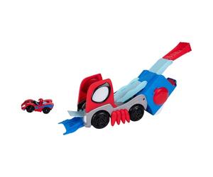 Jazwares Camión Que se transforma en Pista de Spidey y su superequipo de Marvel - Camión con Pista de 23 cm con un Coche Exclusivo de Amazing Metals