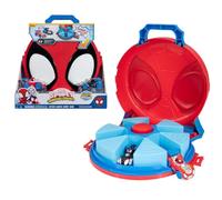 Jazwares Marvel Spidey and His Amazing Friends Action Launch - Funda de transporte de 12 pulgadas con lanzador giratorio y dos exclusivos vehículos de metal increíbles