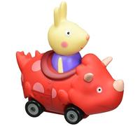 Jazwares Peppa Pig - Cochecito de juguete con forma de conejo Richard en vehículo de dinosaurio