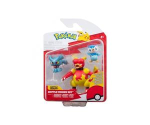 Jazwares Pokémon Pack 3 Figuras Battle Figure Set Tiplouf, Feuforêve, Magmar 5 cm