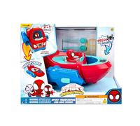 Jazwares Spidey and His Amazing Friends Spidey Transforming Web-Wave Cruiser - Vehículo 2 en 1 de 9 Pulgadas con Ruedas Gratis y lanzadores de Dardos de Red