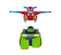 Jazwares Spidey y Sus súper Amigos SNF0323 Team Up Vehículo, combinación de Hulk Vehículo & Spidey Jet