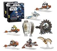 Jazwares Star Wars Micro Galaxy Squadron Speeder Mystery Box Set, 3-Pack - Serie 4 - Recibe 3 de 5 mini vehículos y figuras coleccionables surtidos, gran regalo para niños, niñas, y adultos - A partir